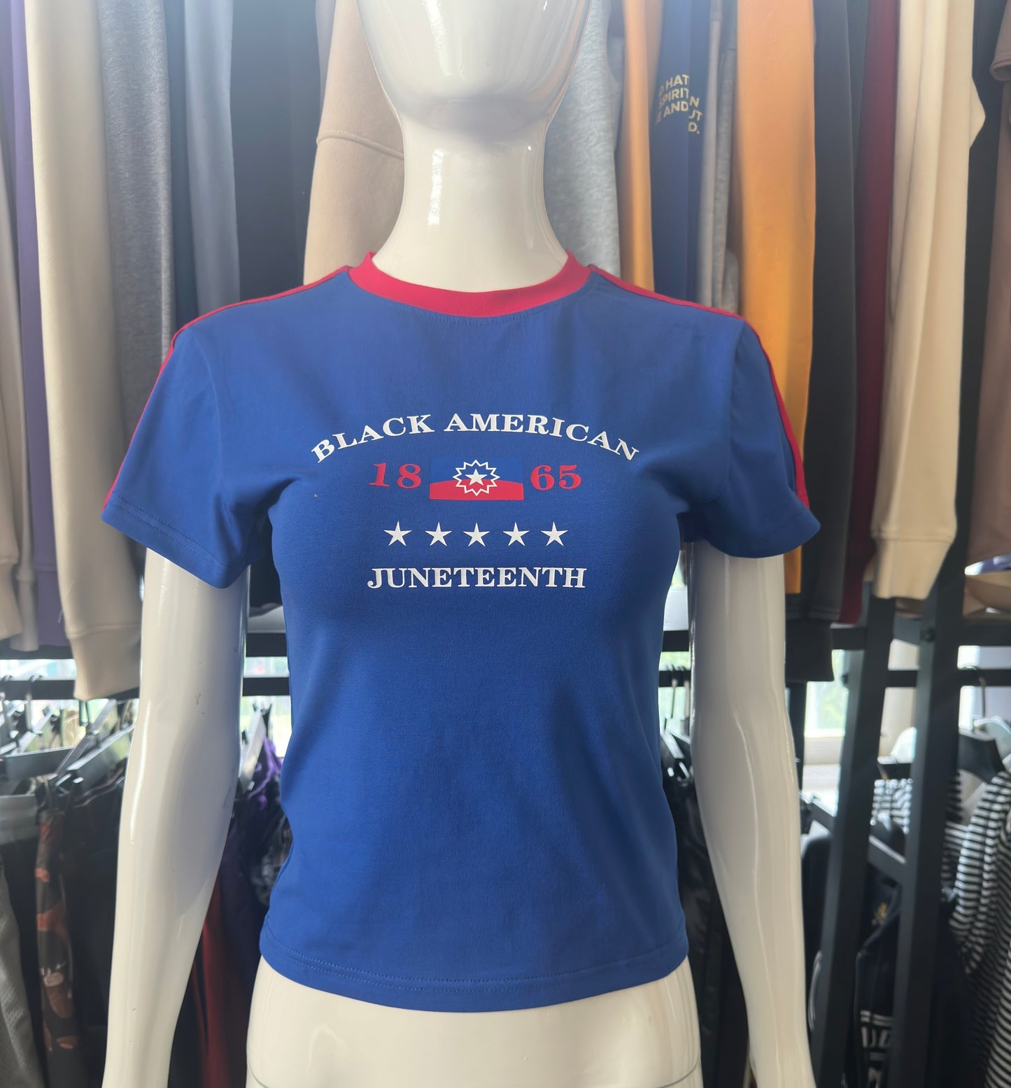 Black American Juneteenth Baseball Tee