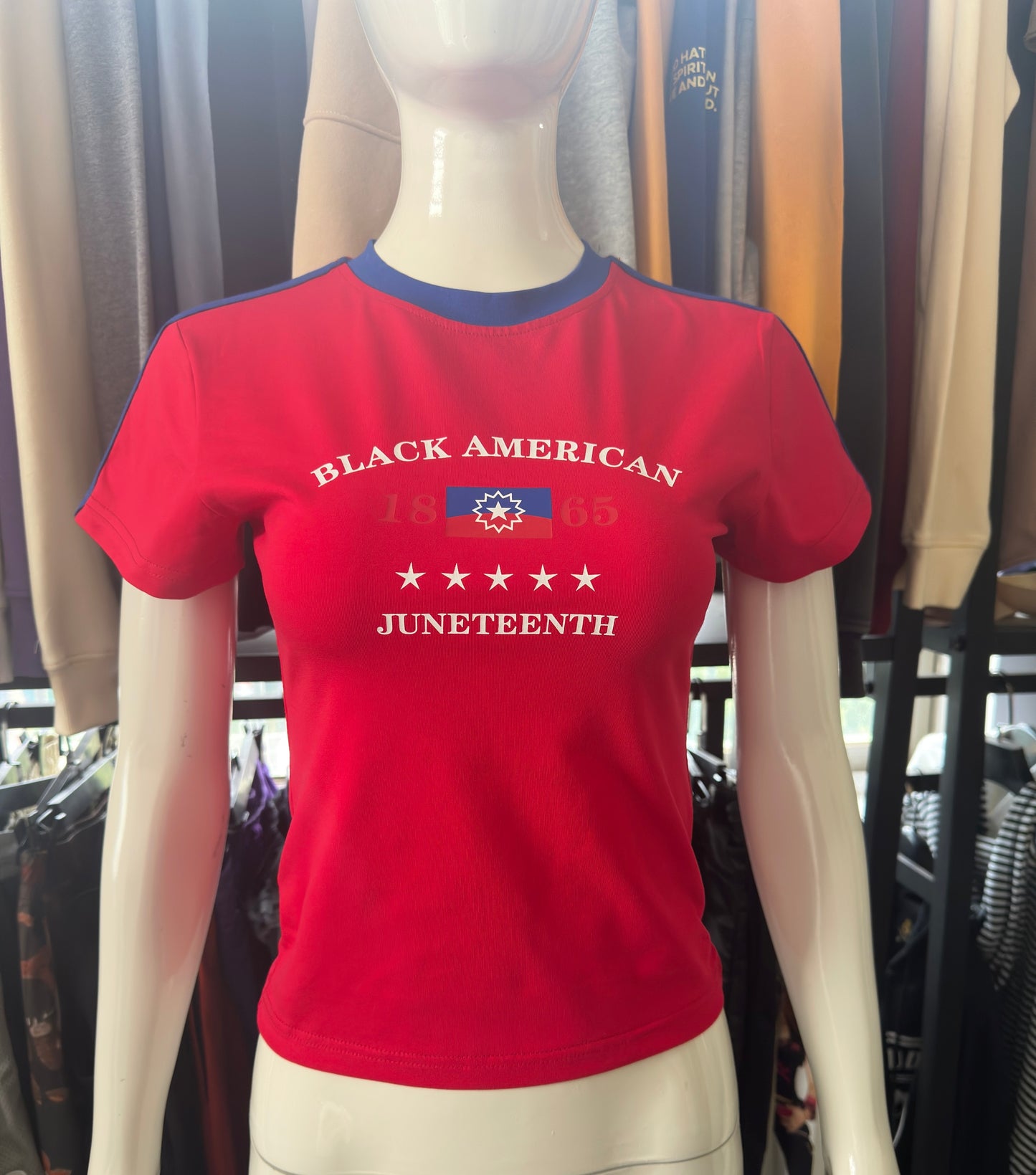 Black American Juneteenth Baseball Tee